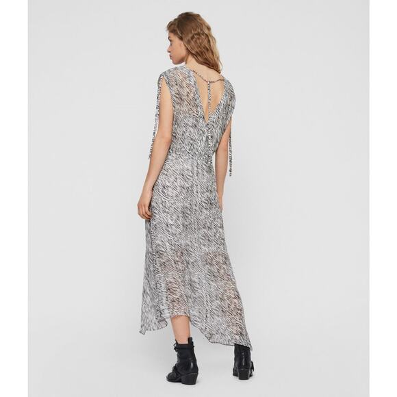 All Saints Kamila Zed Dress in All Over Zebra Size Medium - Picture 3 of 6